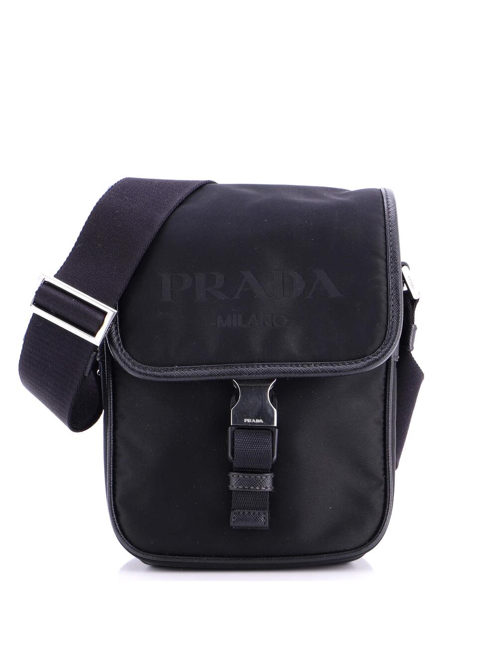 Prada Logo Buckle Messenger Bag Nylon #236451P11B